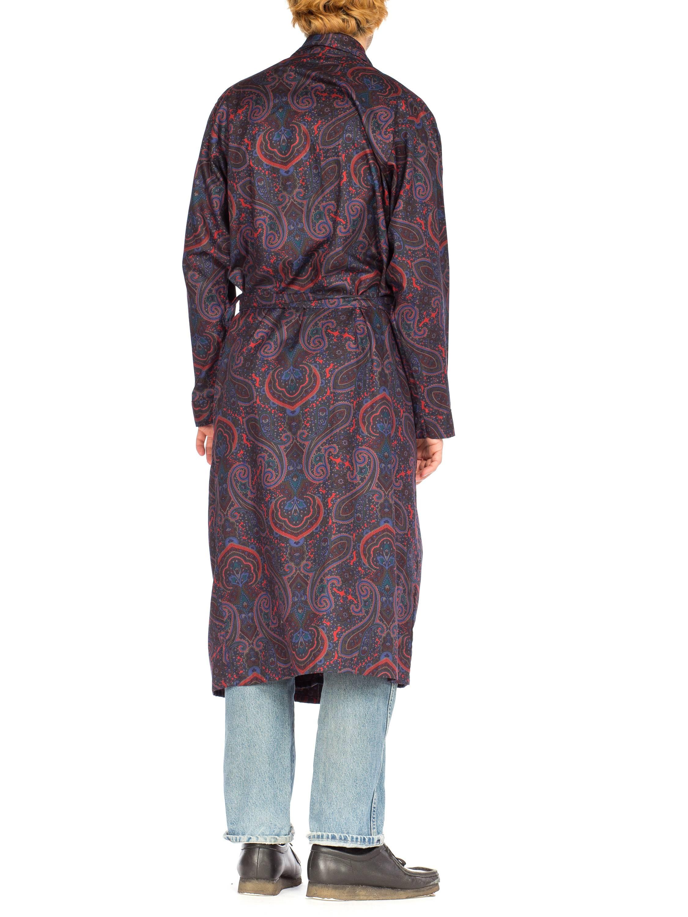 Lange lengte 100% zijde | met lange mouwen One Size Christian Dior Monsieur Silk Robe Bourgondië Paisley Print Jaren 1980 Kleding Gender-neutrale kleding volwassenen Pyjamas & Badjassen Jurken 