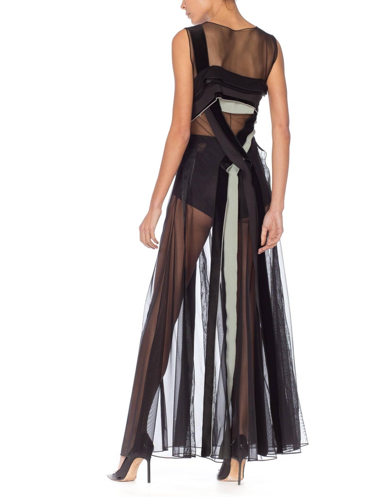 mesh long gown