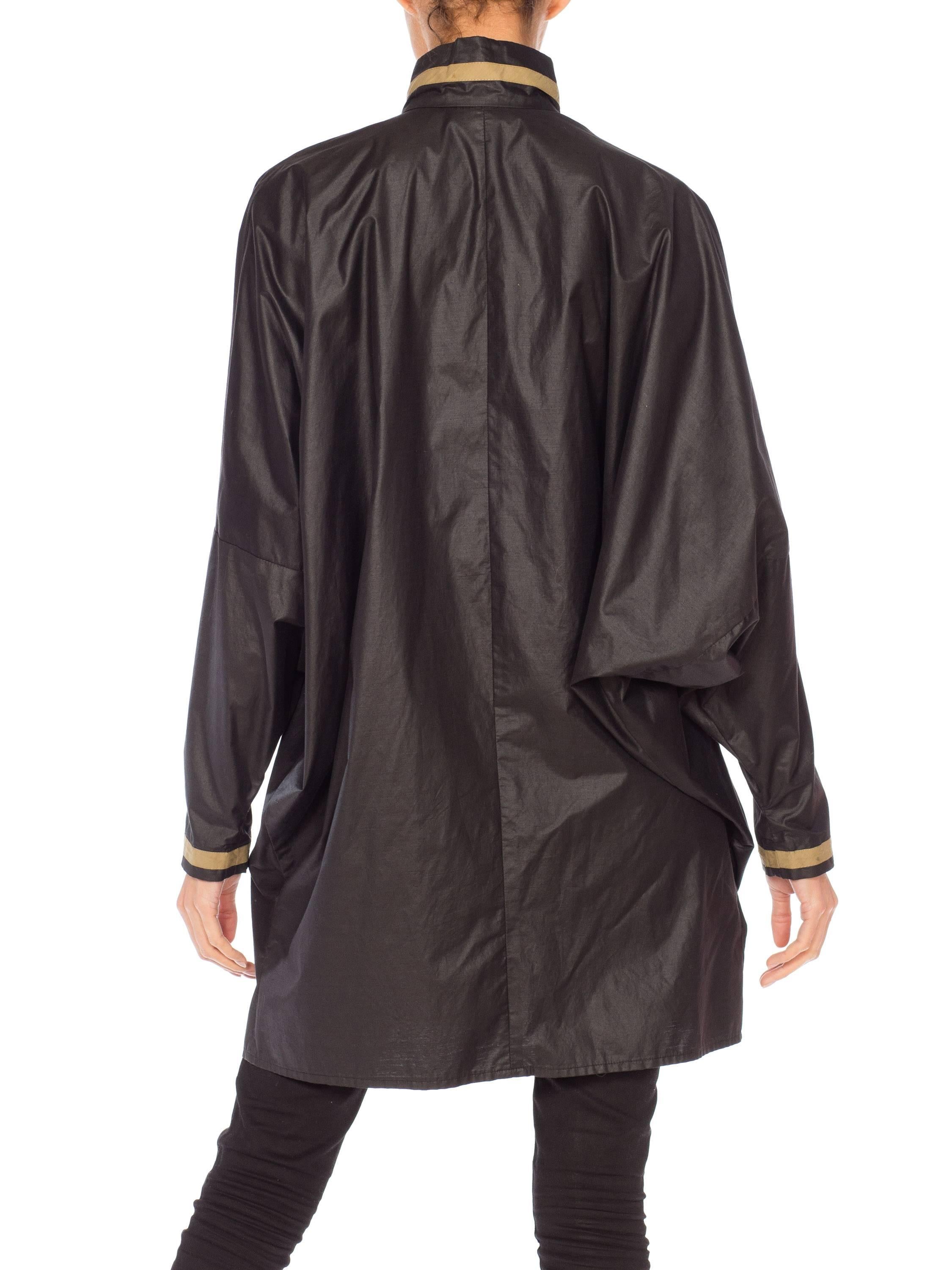 1980S Black & Beige Cotton Oversized Modernist Coat Jacket 3
