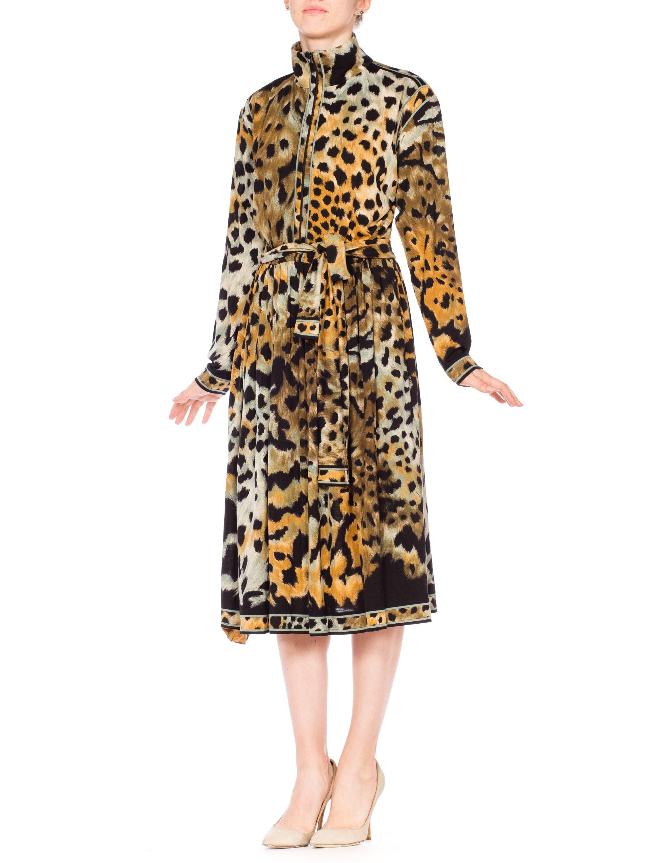 Brown Leopard Print Leonard French Jersey Dress