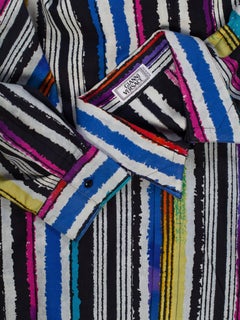 1990s Mens Gianni Versace Men's Cotton Stripe Shirt