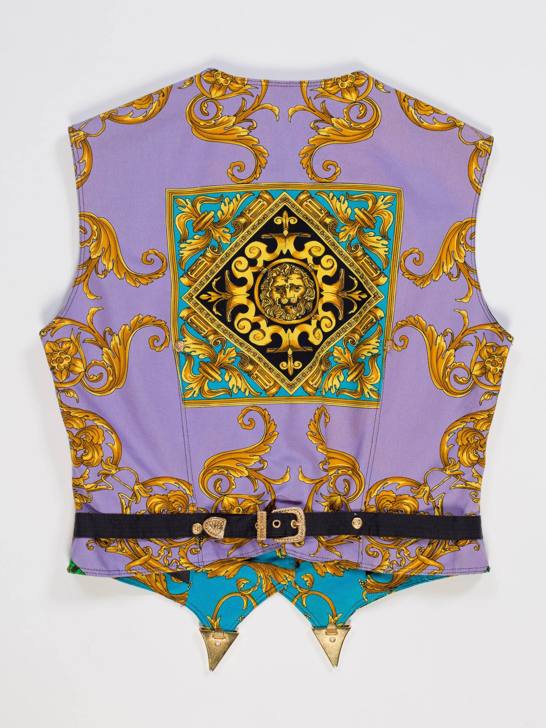 1990S GIANNI VERSACE Versus By Baroque Buckle Vest In Excellent Condition In New York, NY