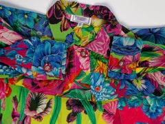 1990s Gianni Versace Versus Sheer Floral Chiffon Shirt