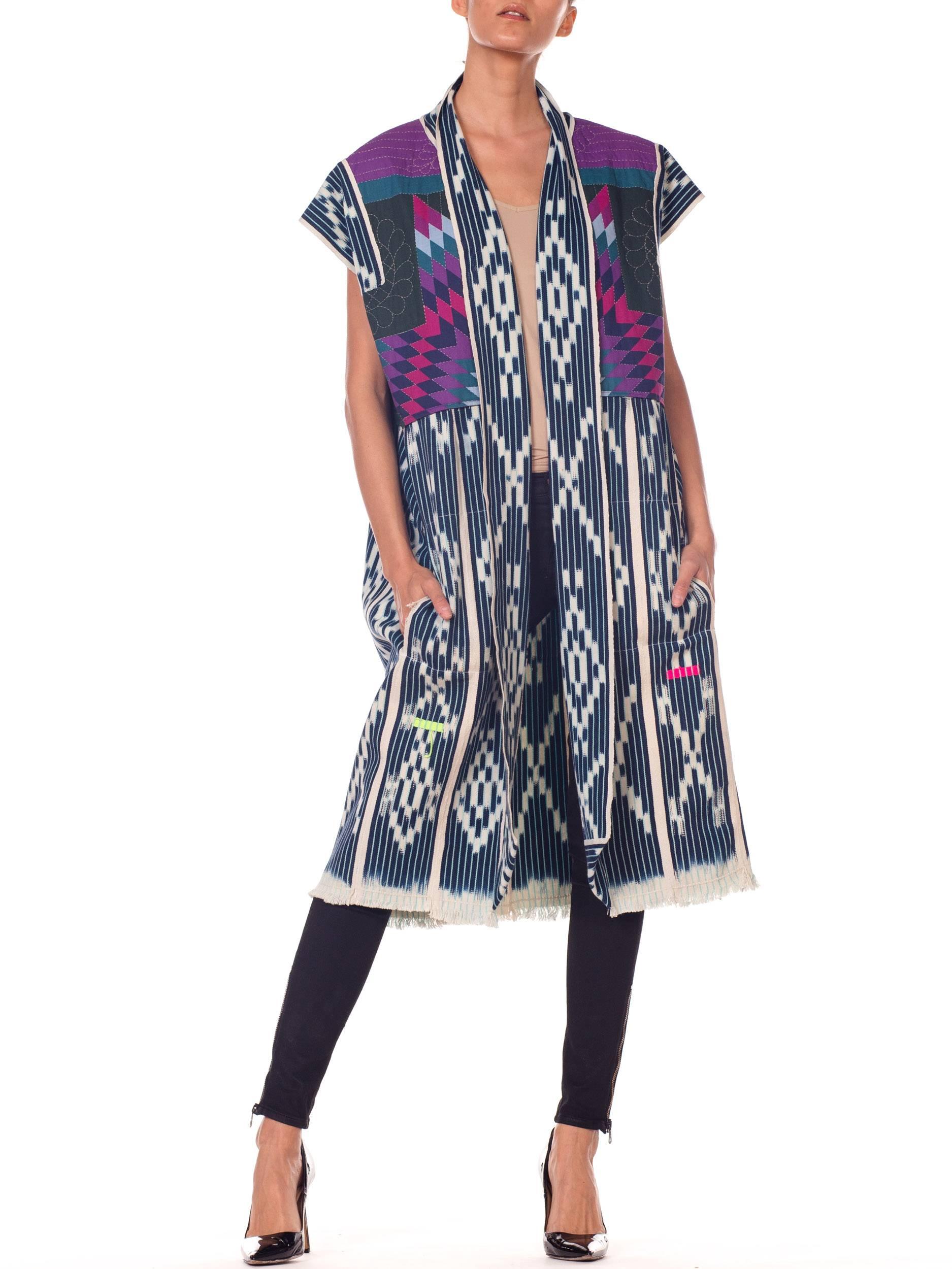 Morphew Collection duster made From African Indigo and Quilted vest from 1960