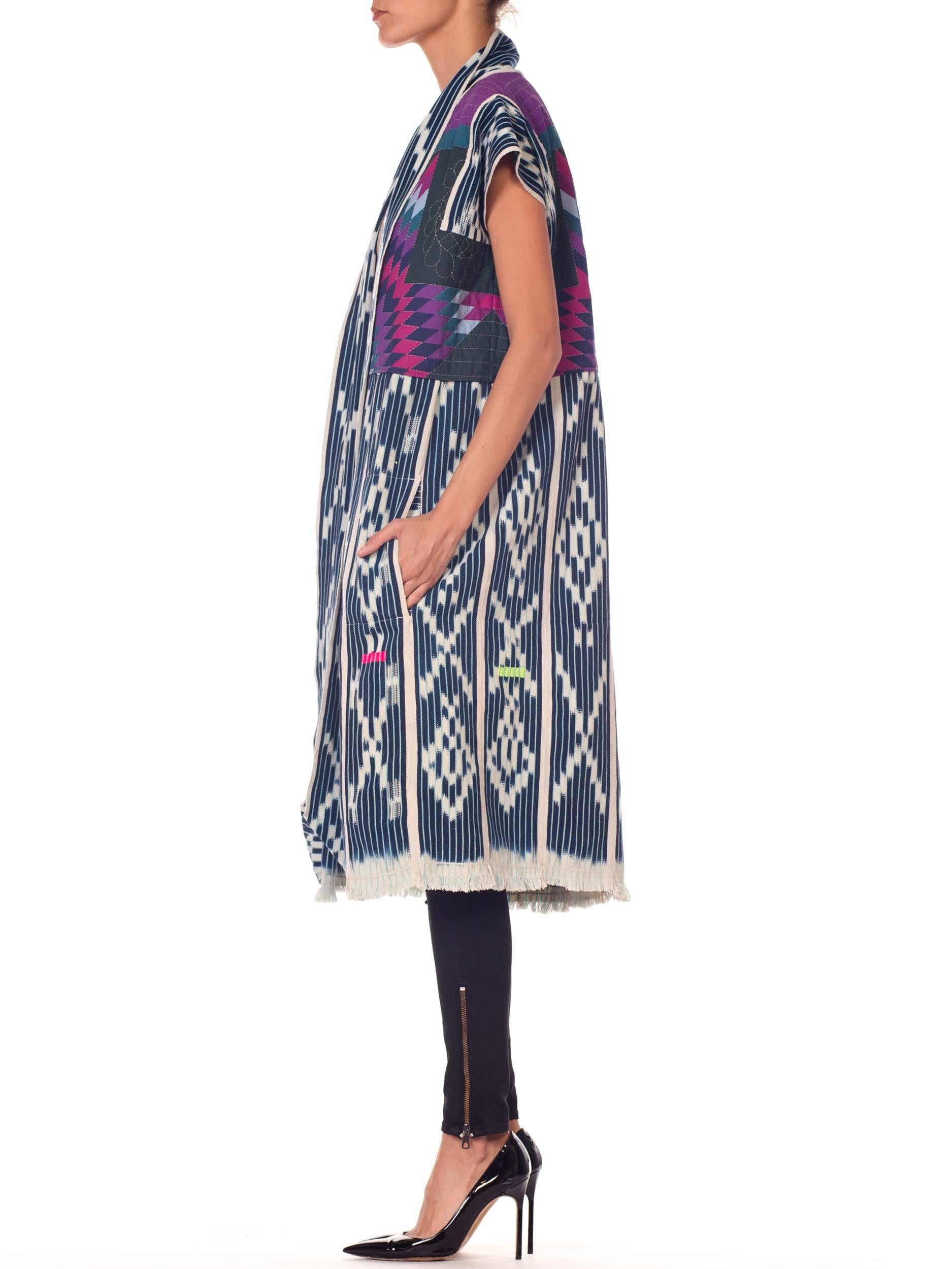 Purple Morphew Collection duster made From African Indigo and Quilted vest