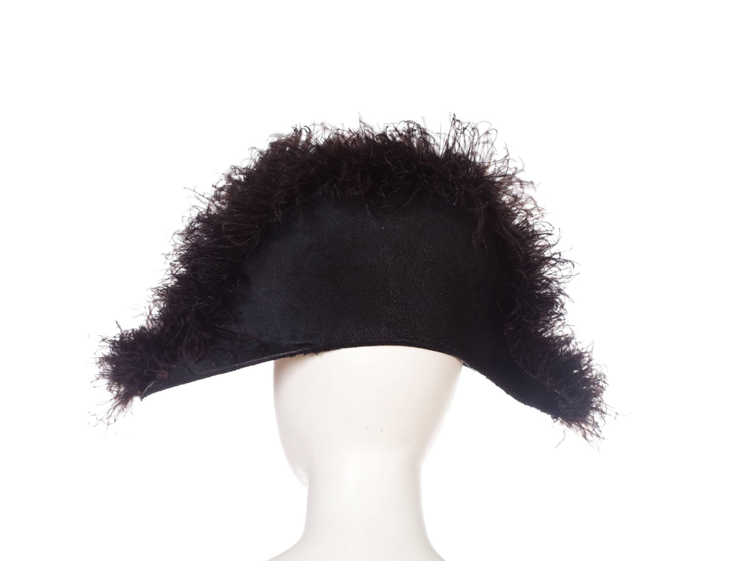 Black Regal Antique European Formal Military Bicorn Hat