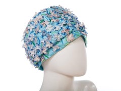 1960s Christian Dior Beaded Floral and Net Hat