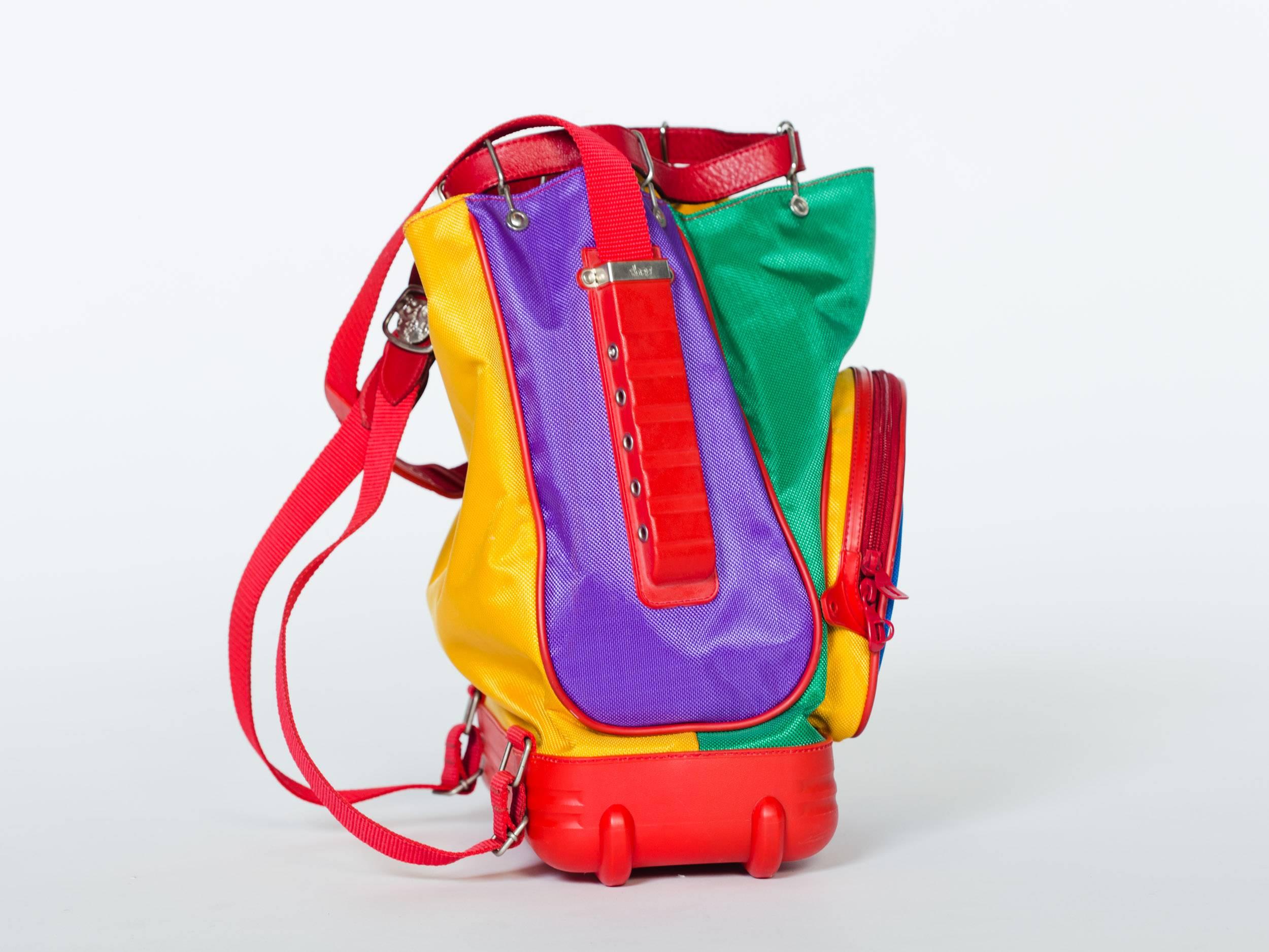 Women's or Men's Color Blocked 1990s Italian Raver Sbag Backpack
