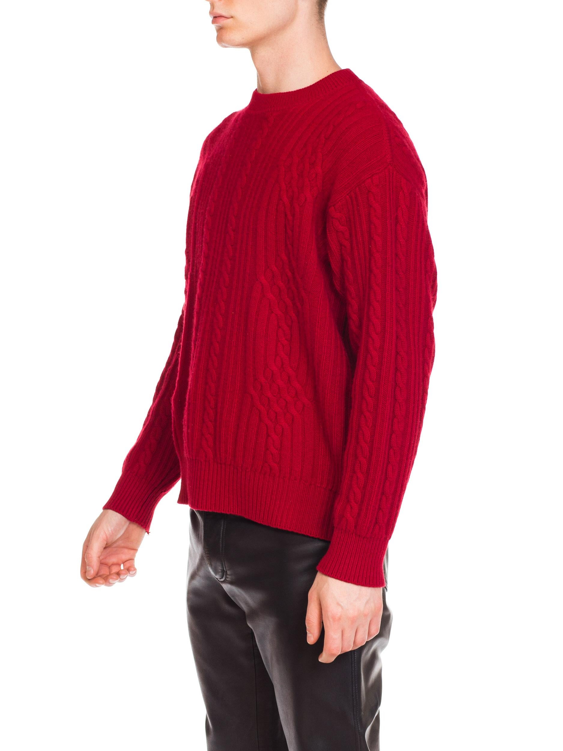 Red 1980s Gucci Men's Cashmere Sweater