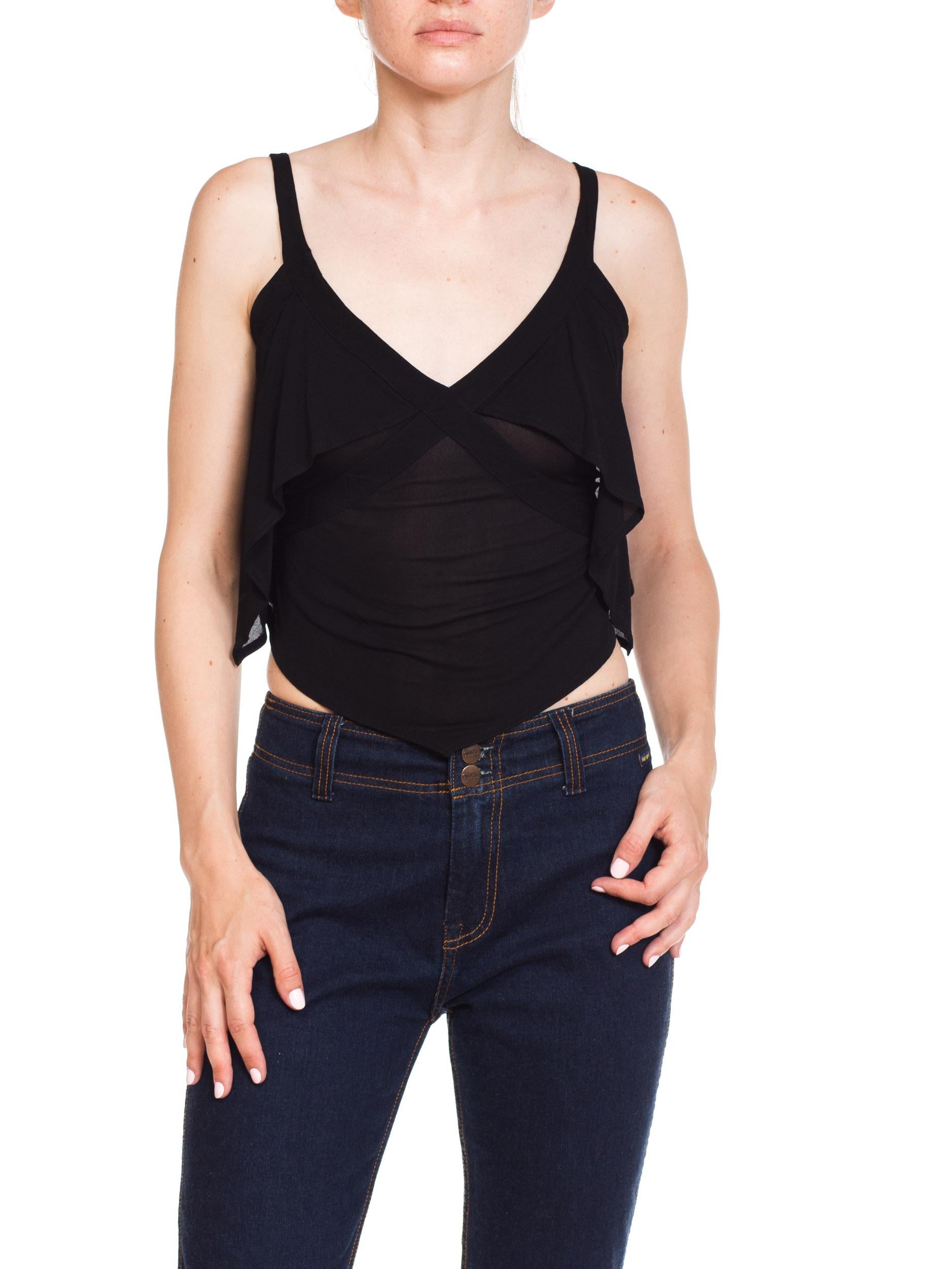 1990s Sheer Knit Yves Saint Laurent Rive Gauche Tank Top In Excellent Condition In New York, NY