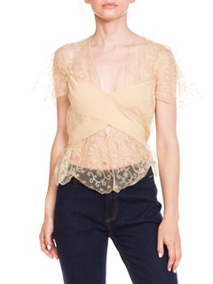 John Galliano for Christian Dior Sheer Lace Blouse