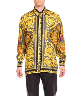 Gianni Versace Men's Baroque Silk Paisley Shirt, 1990s