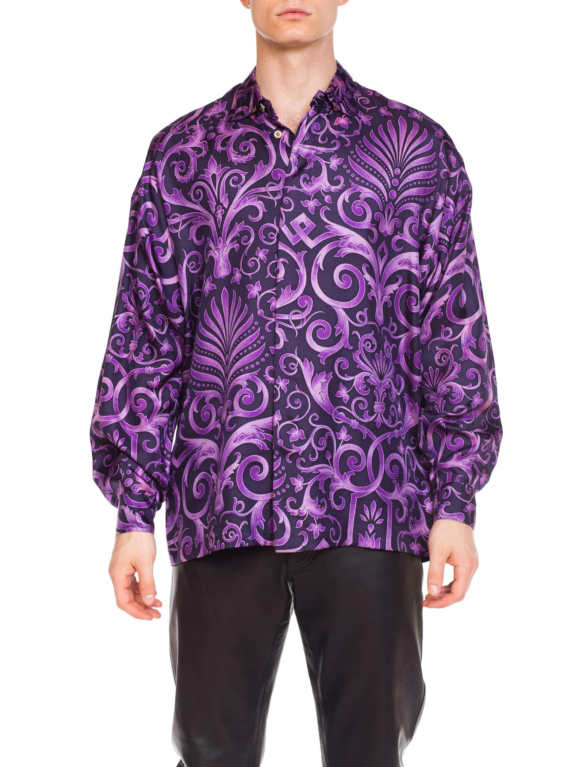 purple versace shirt