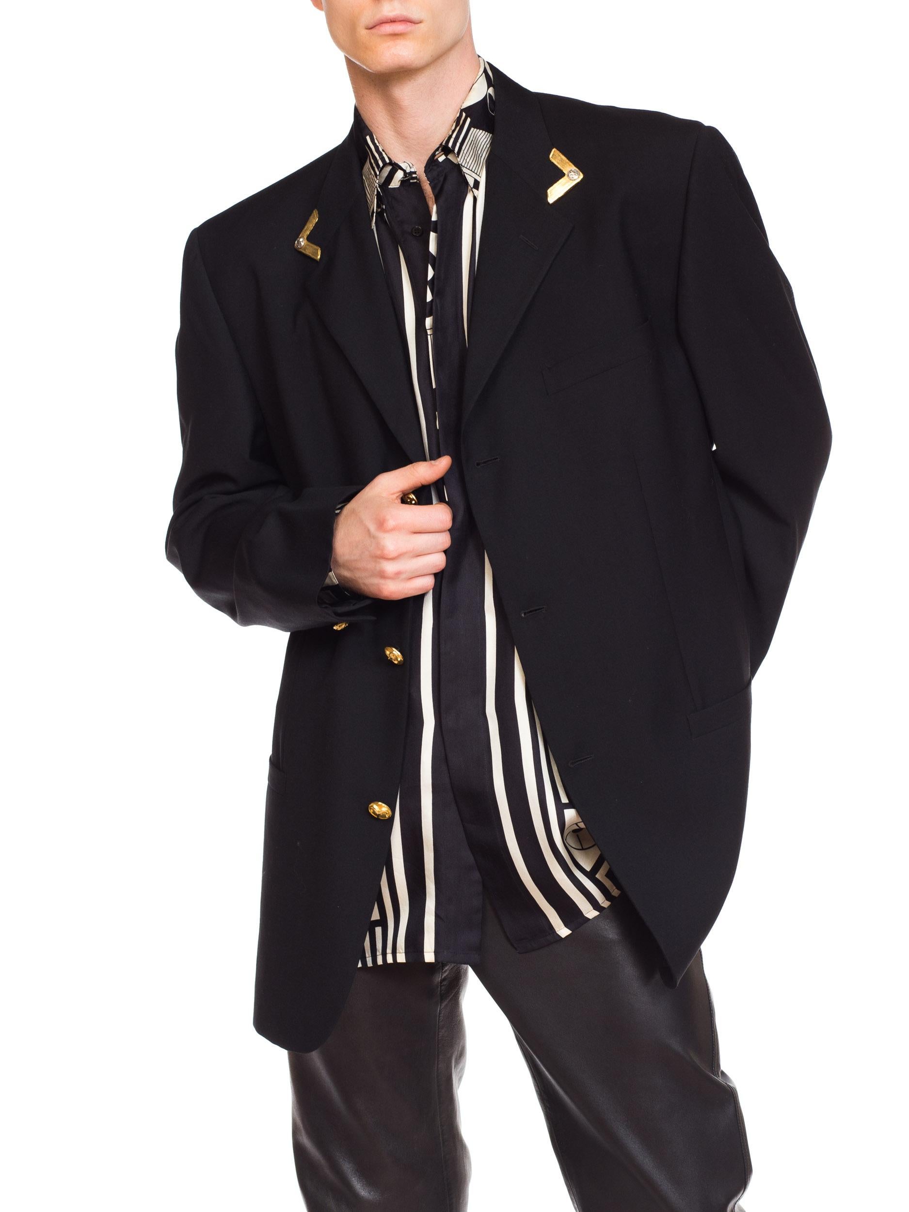 1990s Men's Istante Versace Western Collection Blazer With Gold Details In Excellent Condition In New York, NY