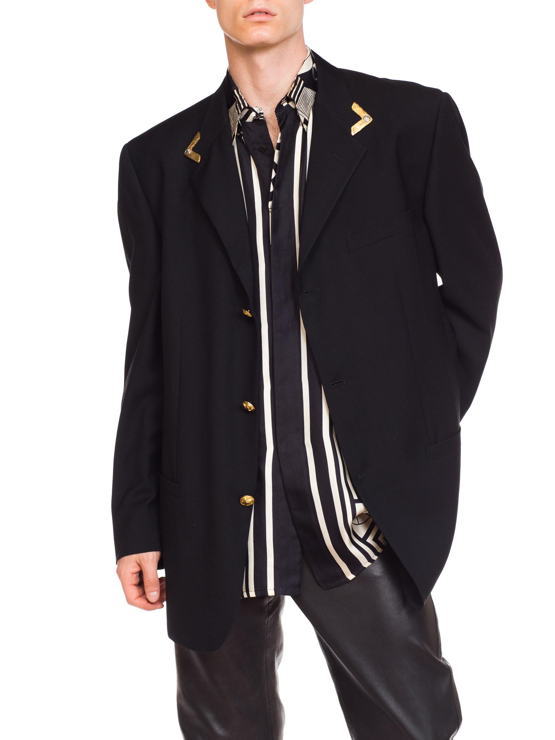 1990s Men's Istante Versace Western Collection Blazer With Gold Details 1