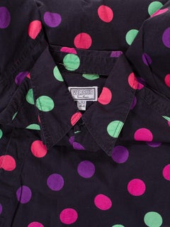 1990S VERSUS BY GIANNI VERSACE Cotton Men's Neon Polka Dot Shirt Sz 44