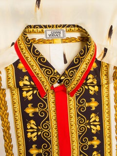 1990s Mens Gianni Versace Baroque King of the World Silk Shirt