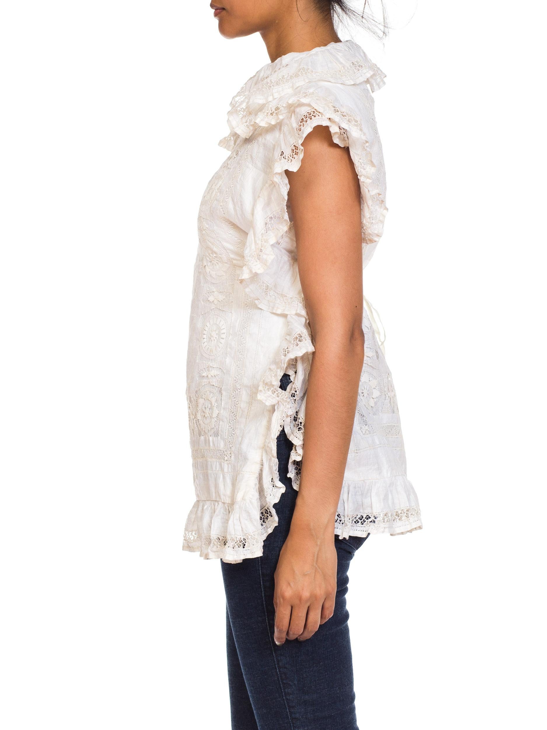 Handmade Lace & Linen Victorian Lace Top 3