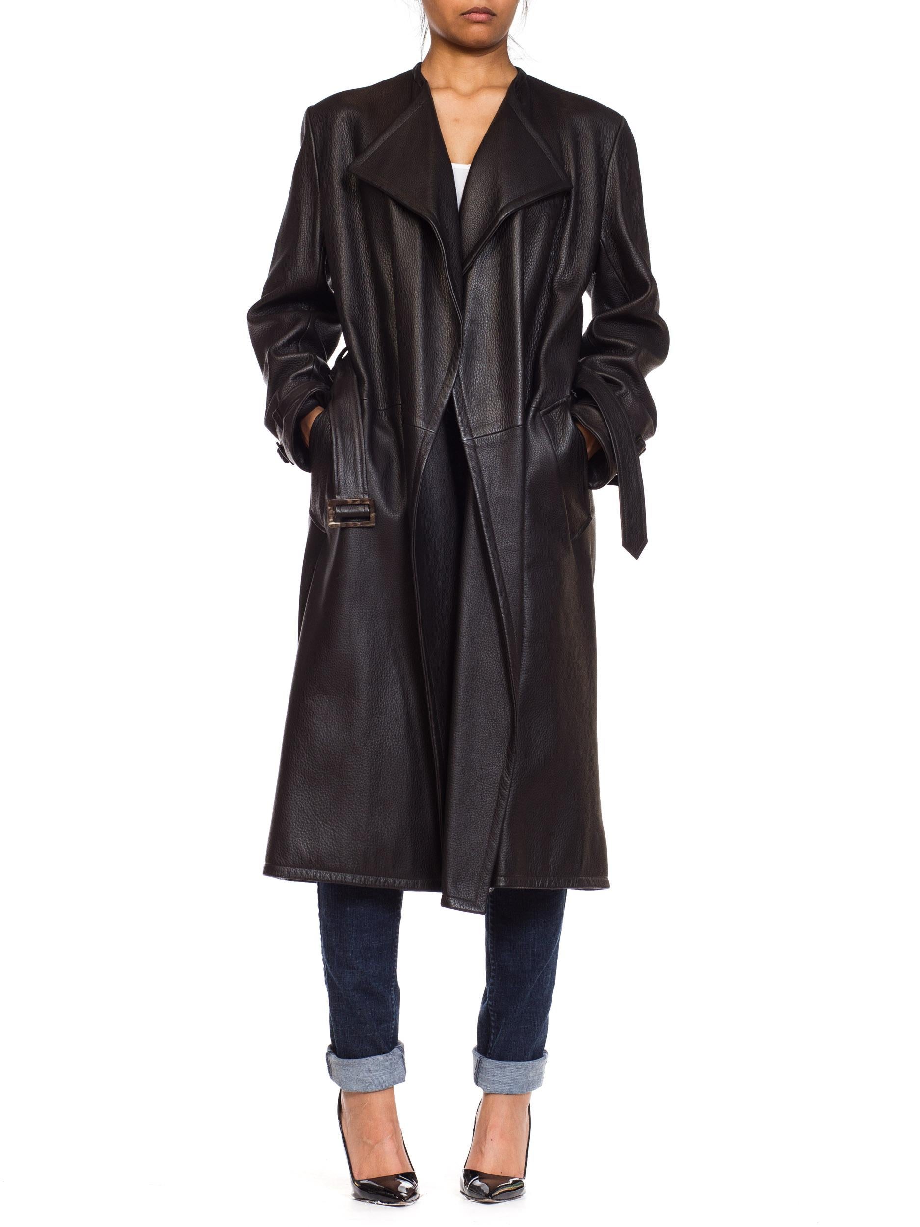Margiela Hermes Luxe Minimalist Leather Trenchcoat  2