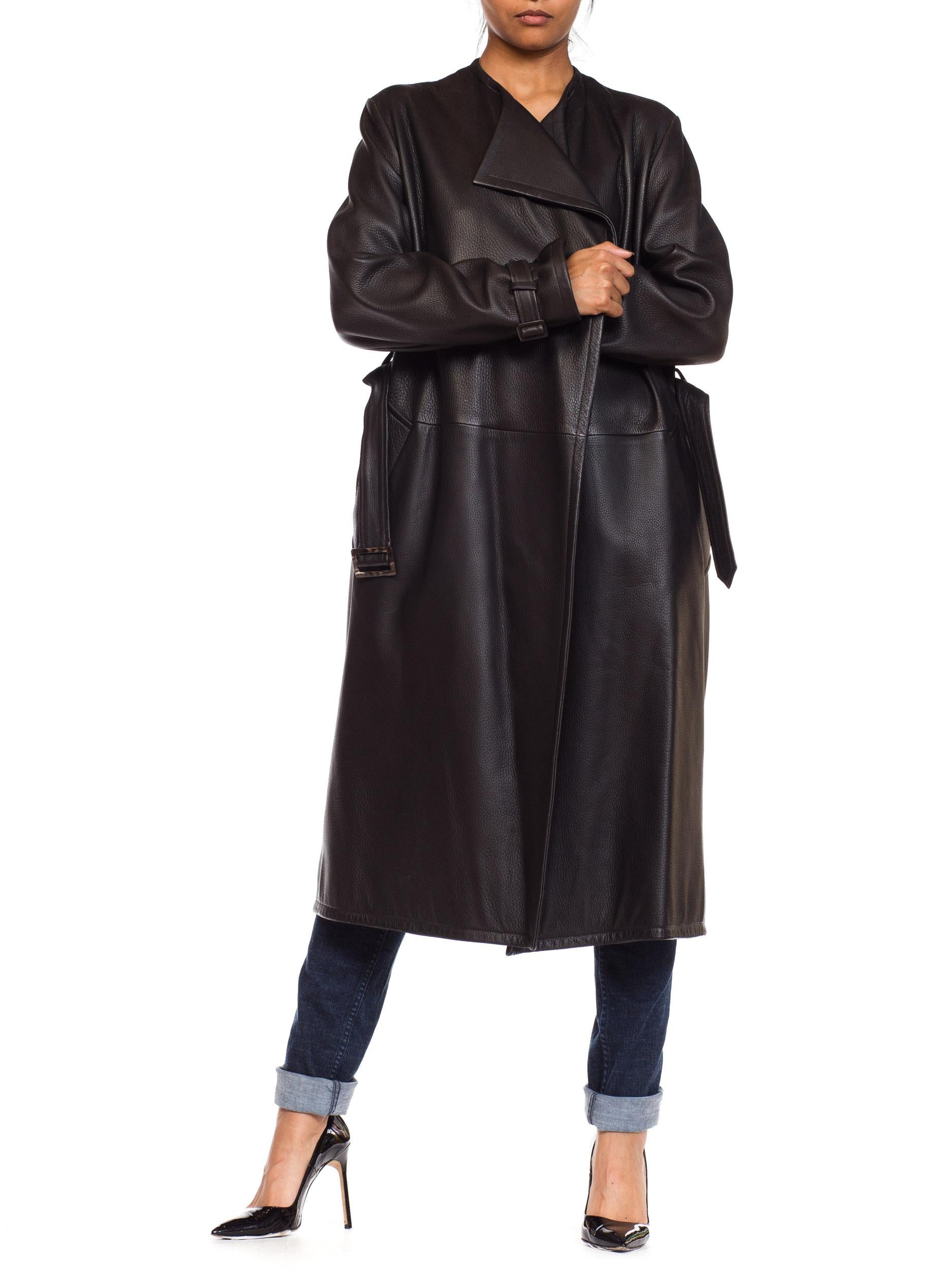 Margiela Hermes Luxe Minimalist Leather Trenchcoat  6