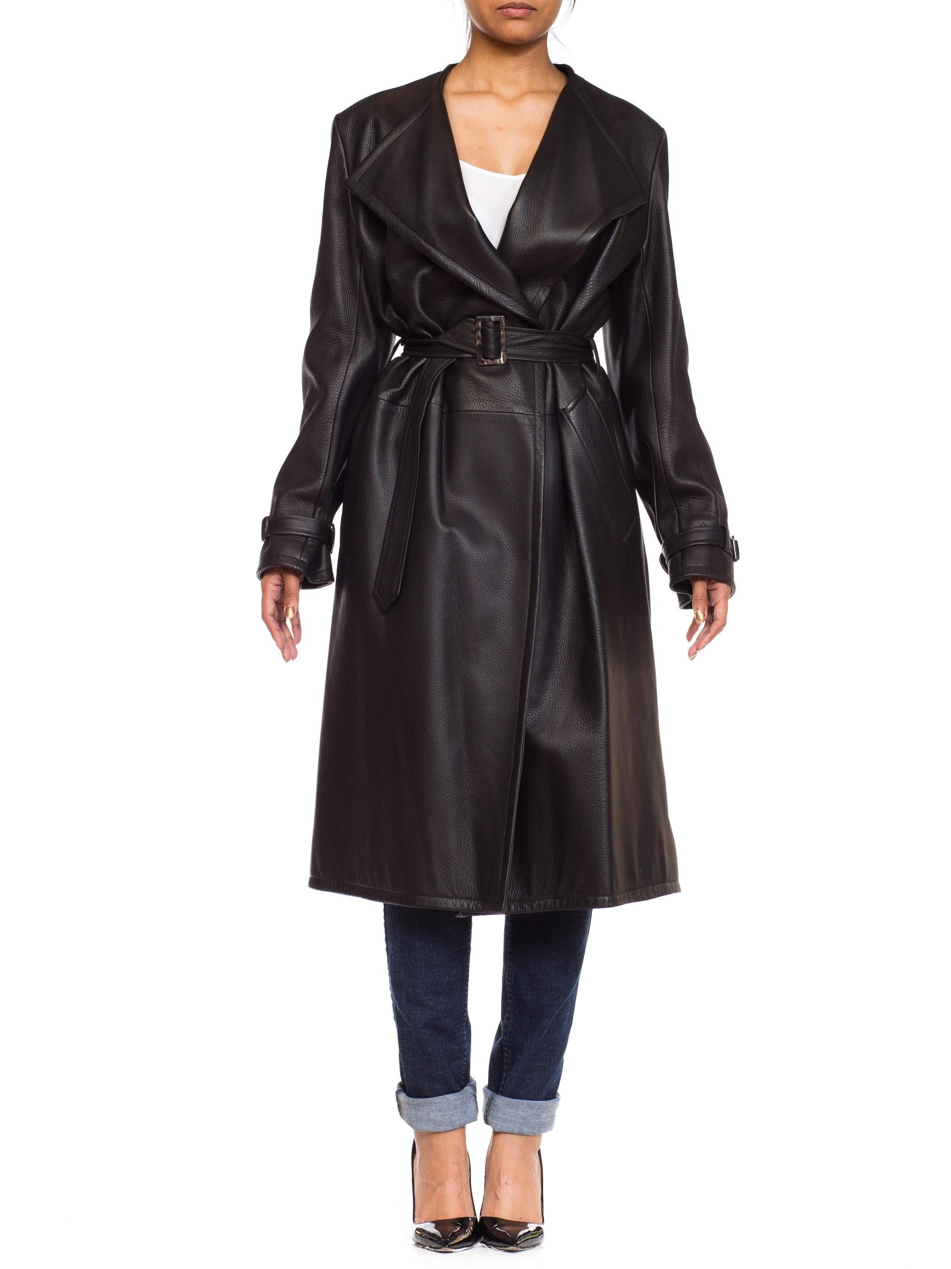 Margiela Hermes Luxe Minimalist Leather Trenchcoat  10