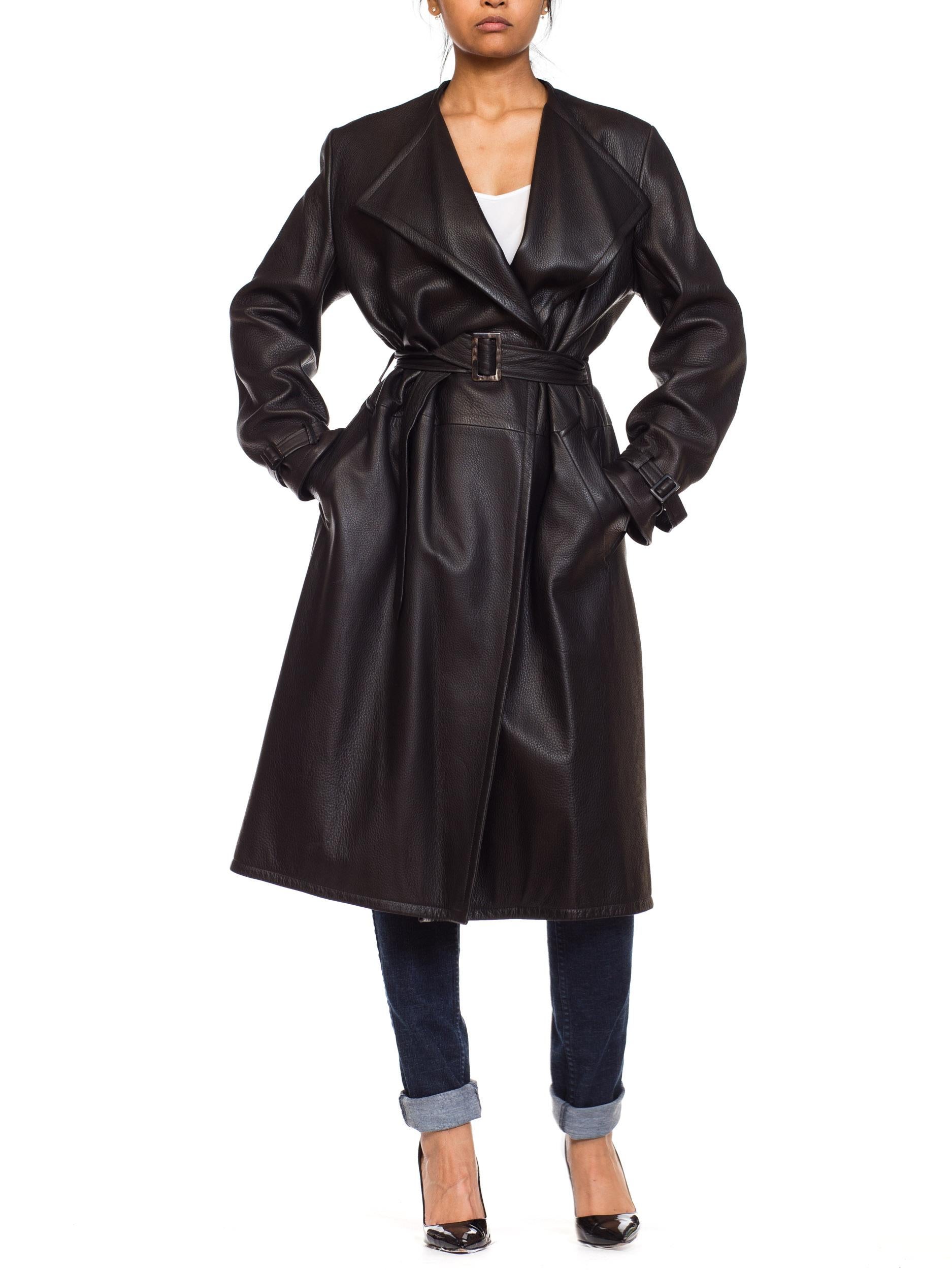 Margiela Hermes Luxe Minimalist Leather Trenchcoat  11