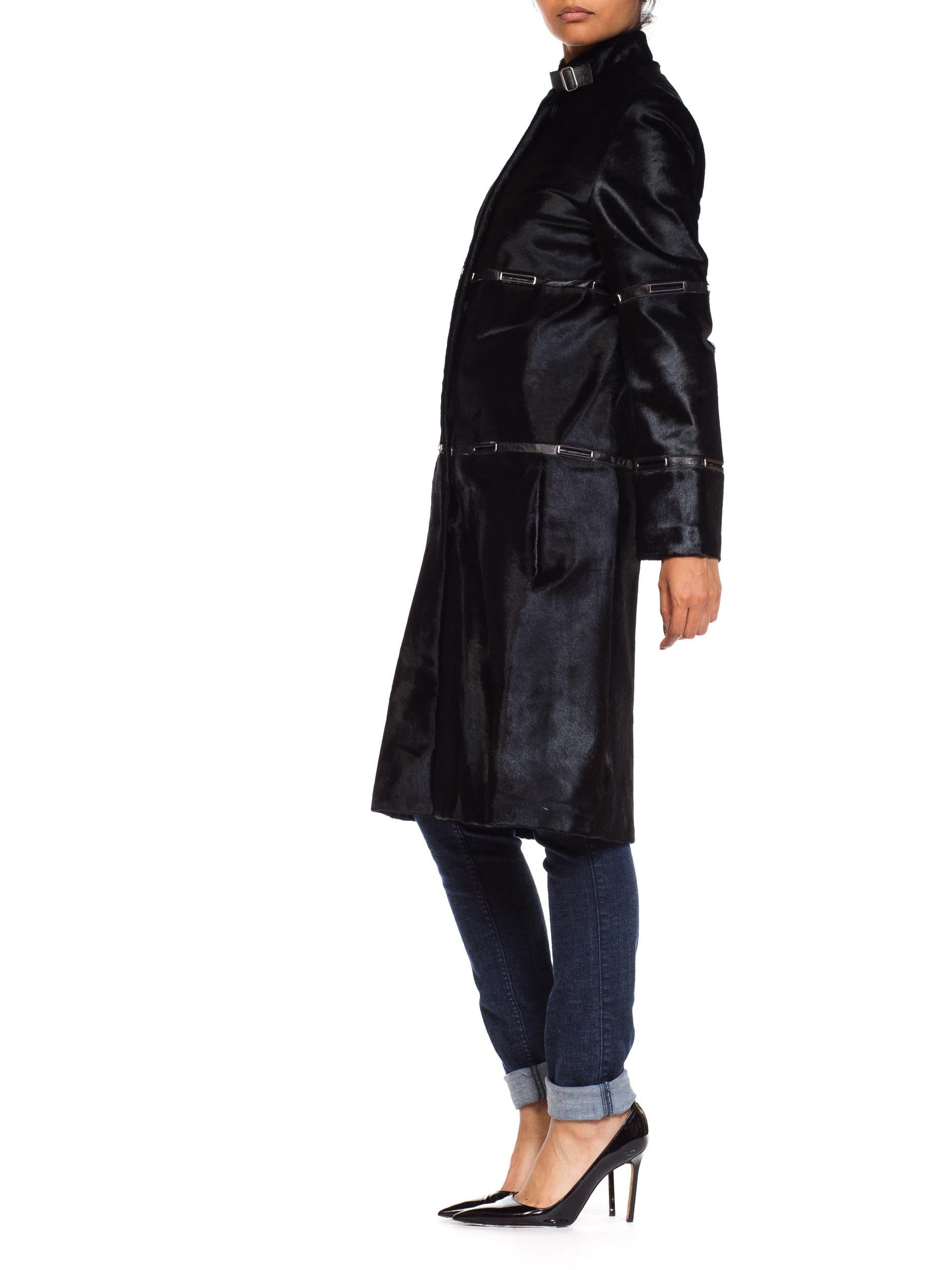 Women's Jil Sander Minimal Pony Hair Fur and Leather Coat