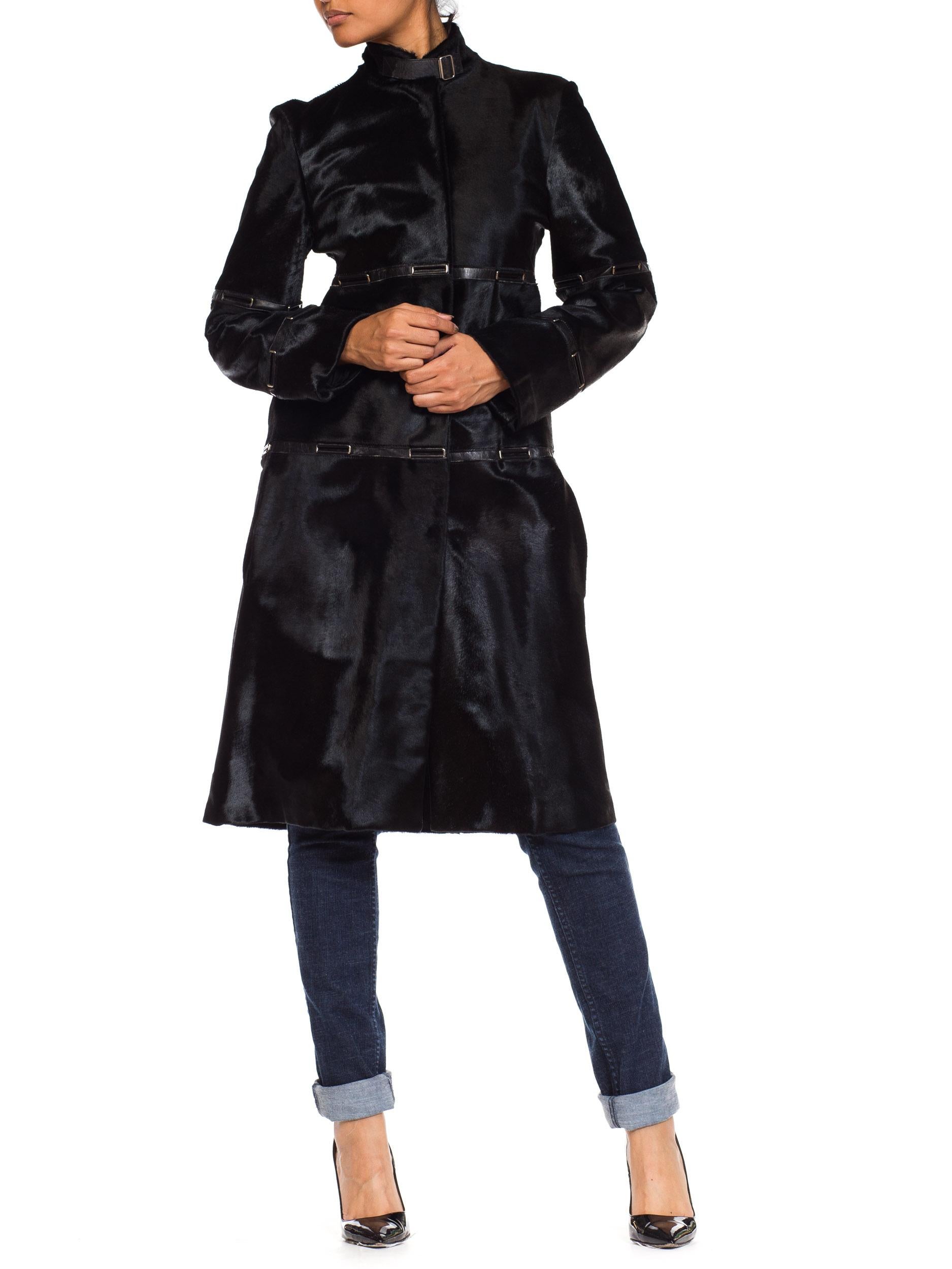 Jil Sander Minimal Pony Hair Fur and Leather Coat 1
