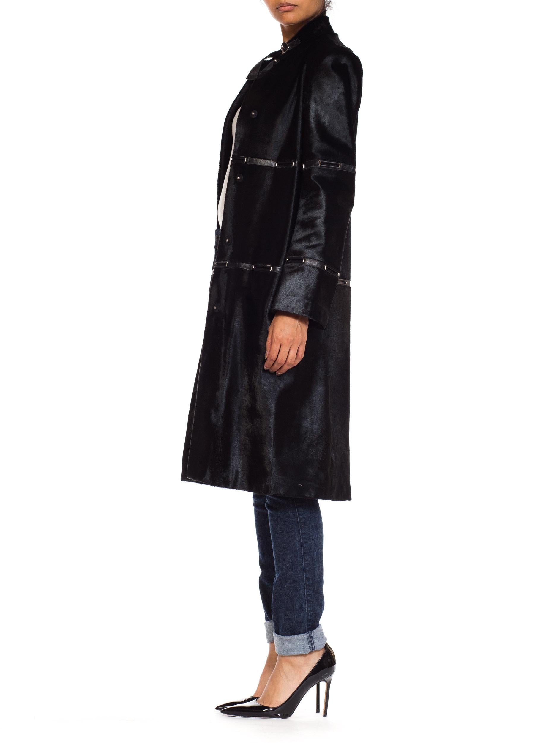 Jil Sander Minimal Pony Hair Fur and Leather Coat 5