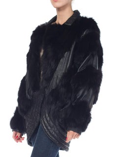 Oversized Fox Fur and Leather Jacket, 1960s