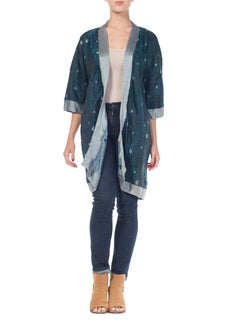 Peacock Feather Jacquard Kimono Jacket