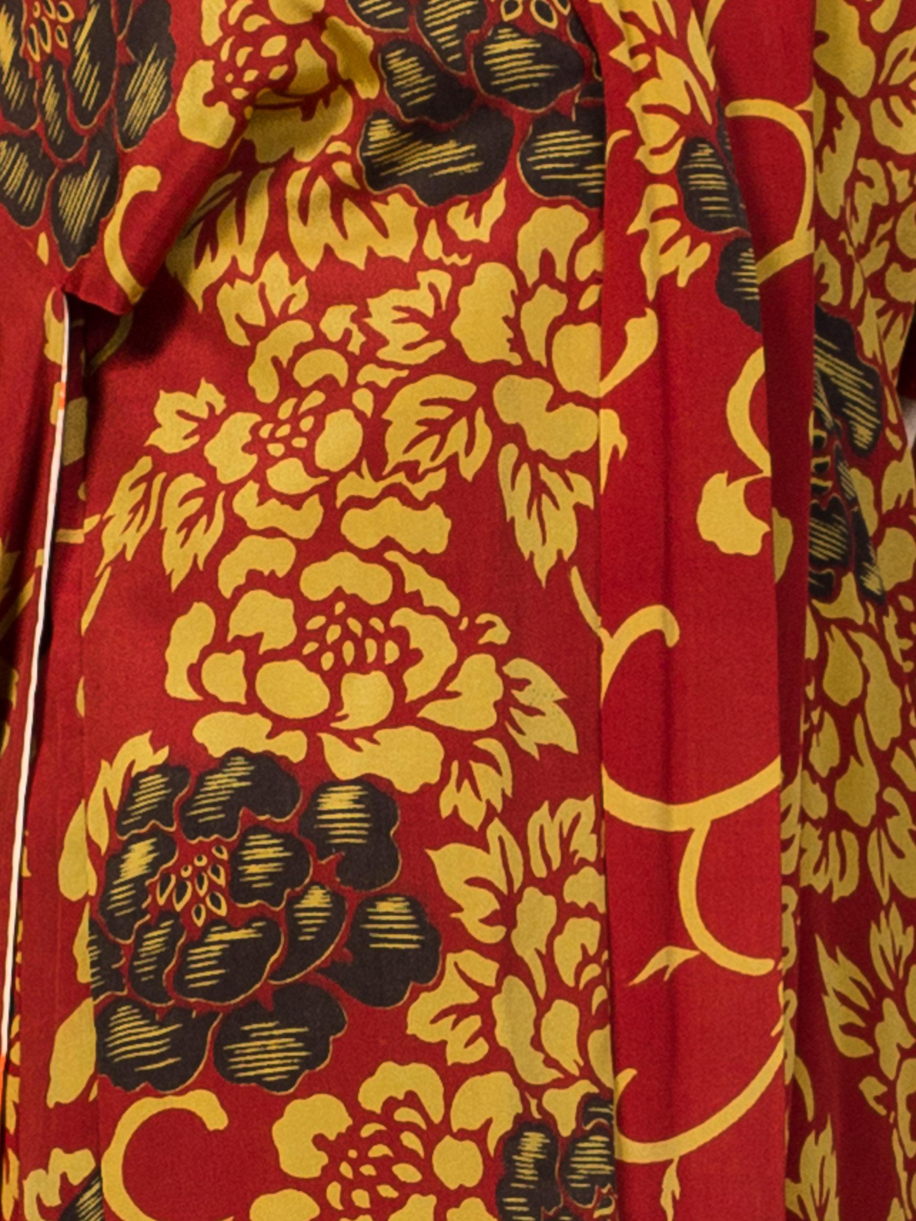 Women's or Men's Light Weight Silk Jewel Tone Japanese Kimono