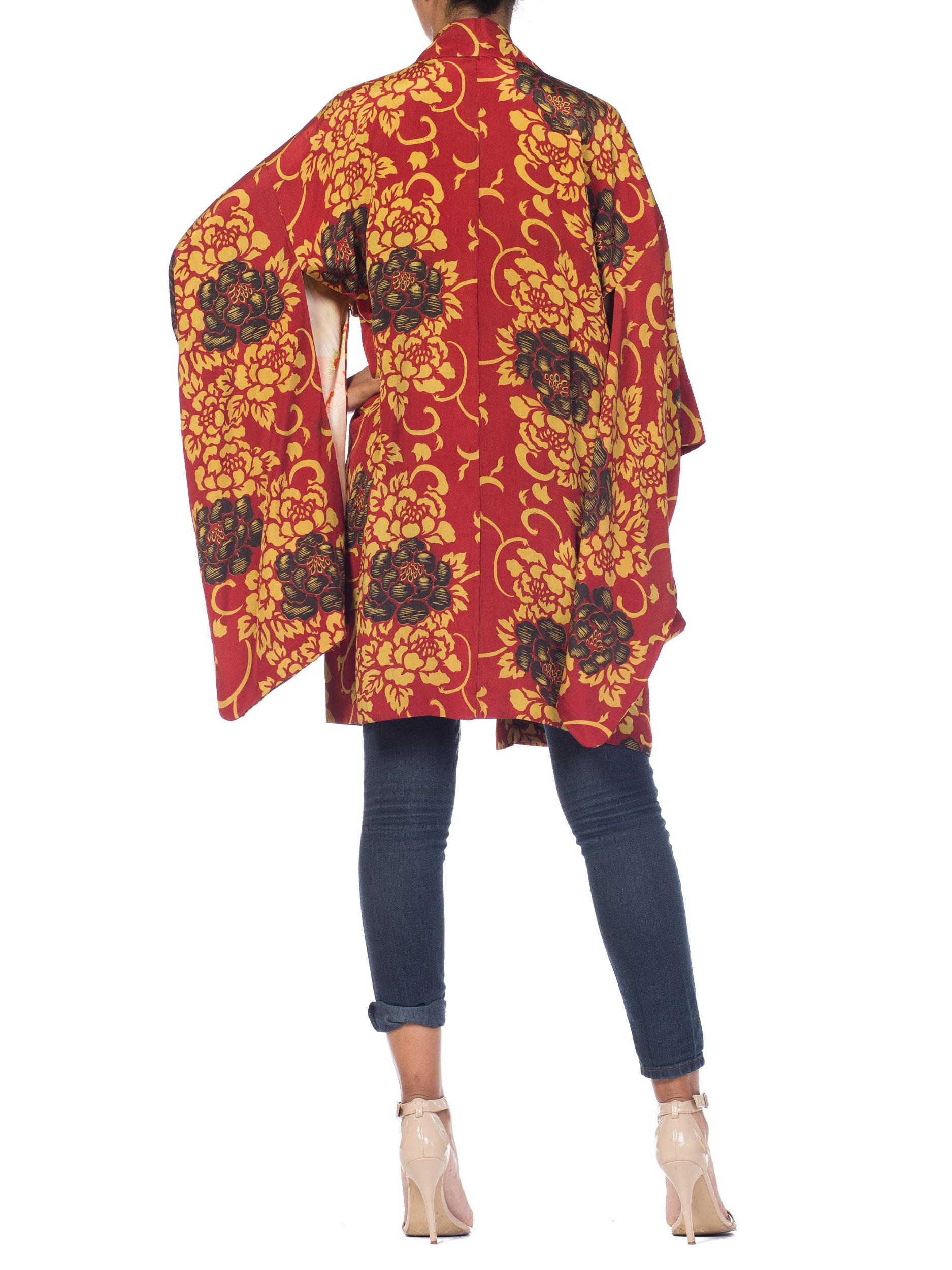 Light Weight Silk Jewel Tone Japanese Kimono 3