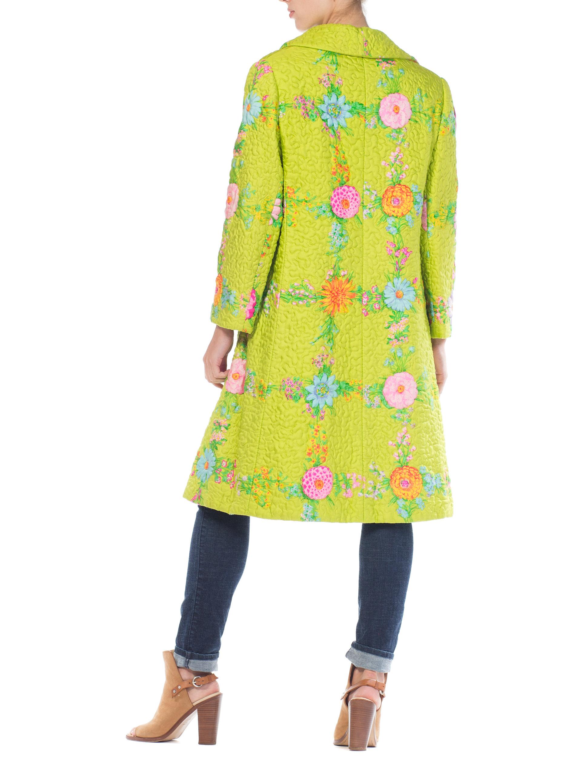 Irene Quilted Floral Silk Coat, 1960s  3