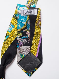 Early 1990s Gianni Versace Nautical Baroque Mens Silk Tie