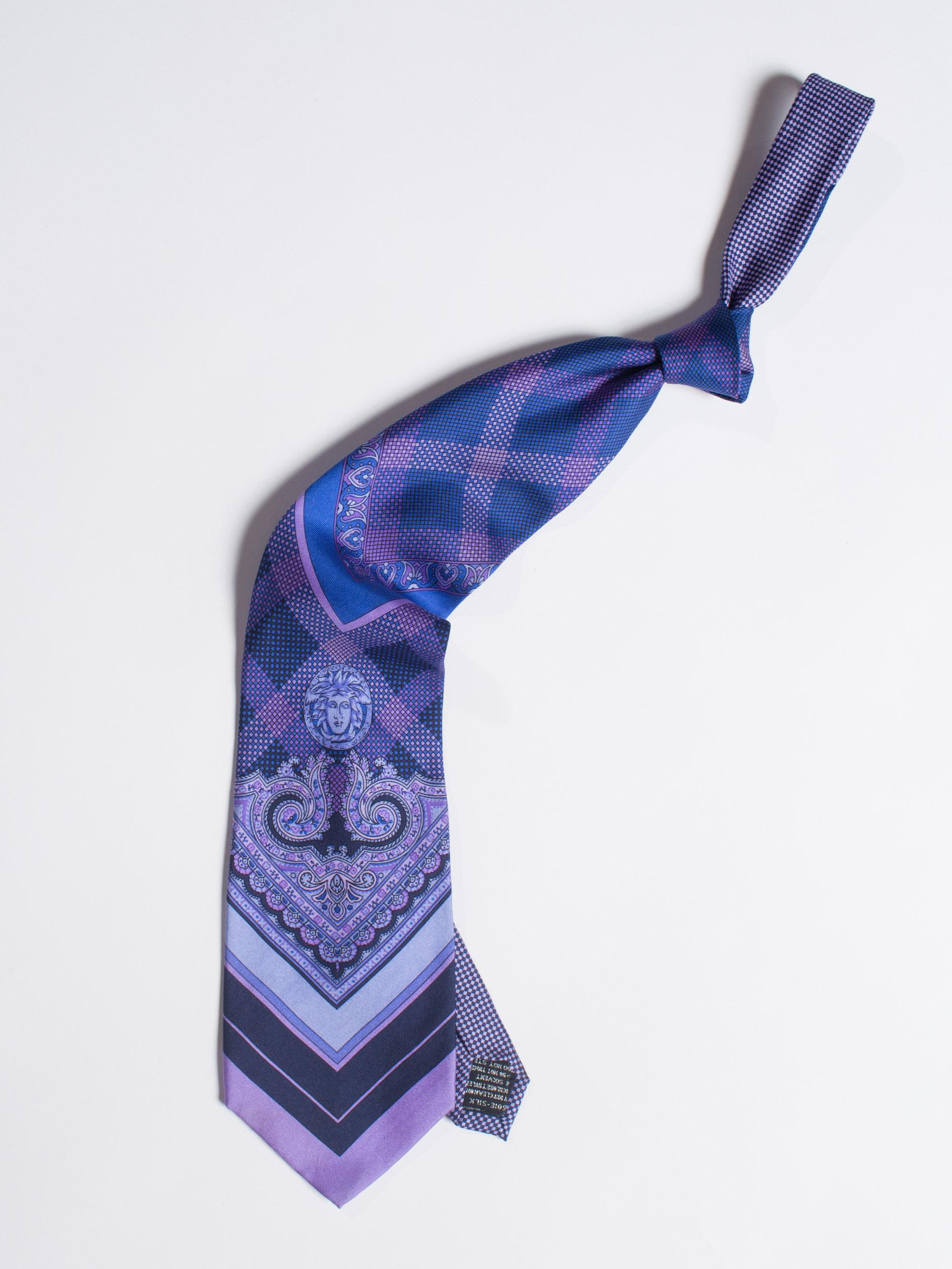versace blue tie