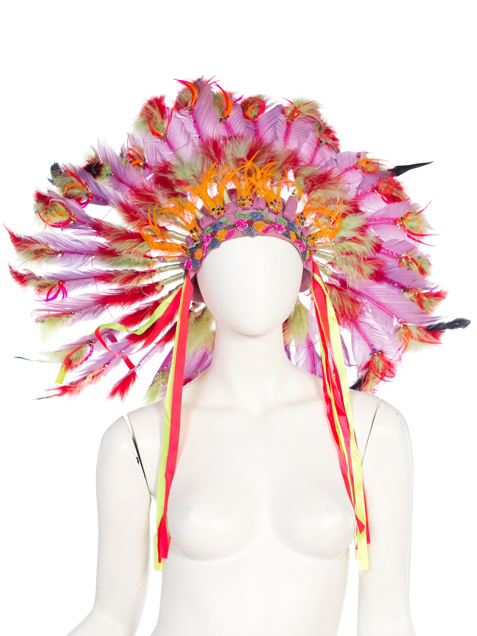 1960s Las Vegas Showgirl Native American Headdress from the Sands Casino 4