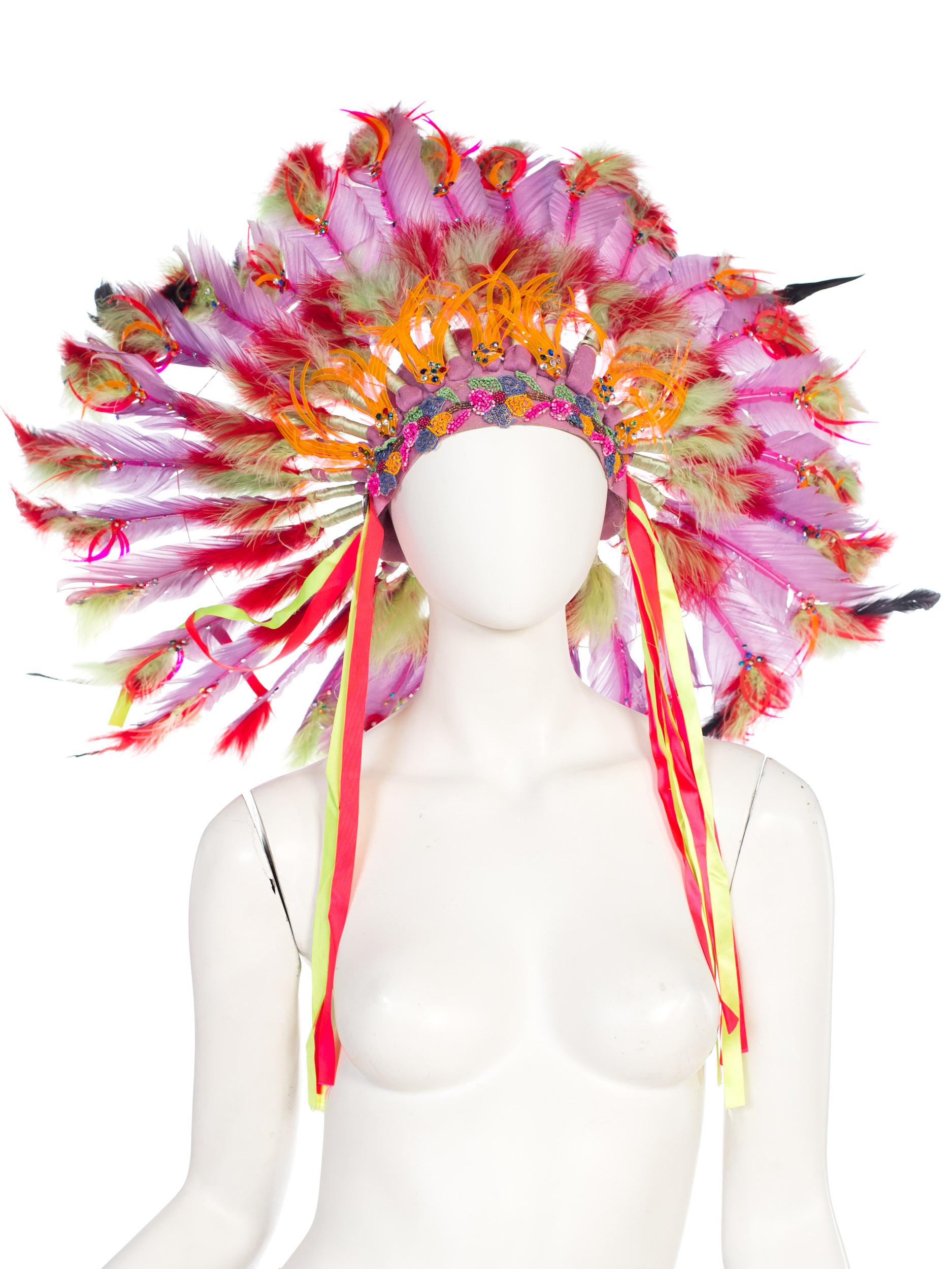 1960s Las Vegas Showgirl Native American Headdress from the Sands Casino 5