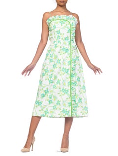 1970s Lilly Pulitzer Floral Ruffled Dress