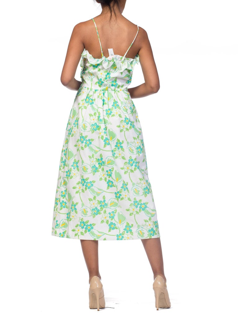 1970s Lilly Pulitzer Floral Ruffled Dress at 1stDibs