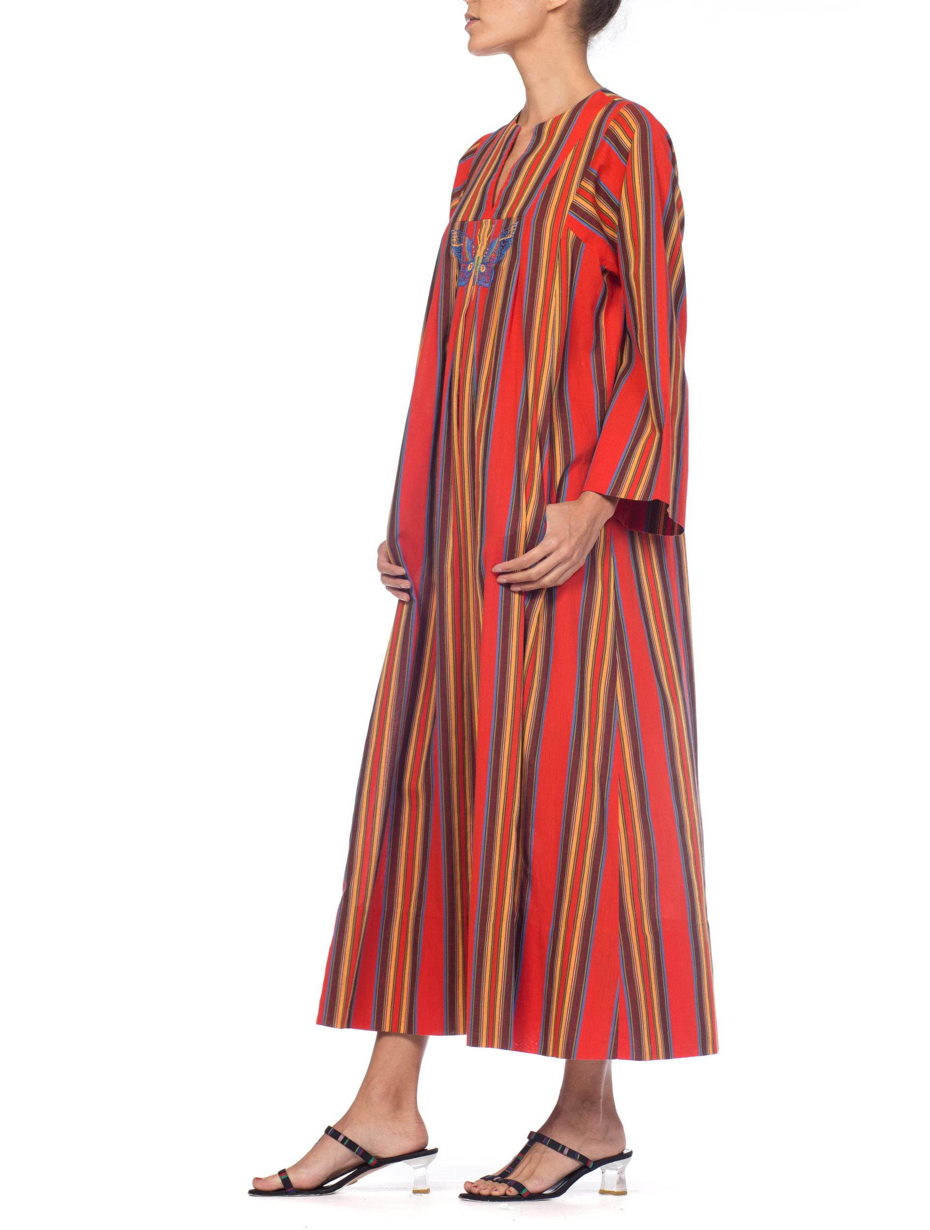 1970s Kaftan Dress With Embroidered Butterfly 2