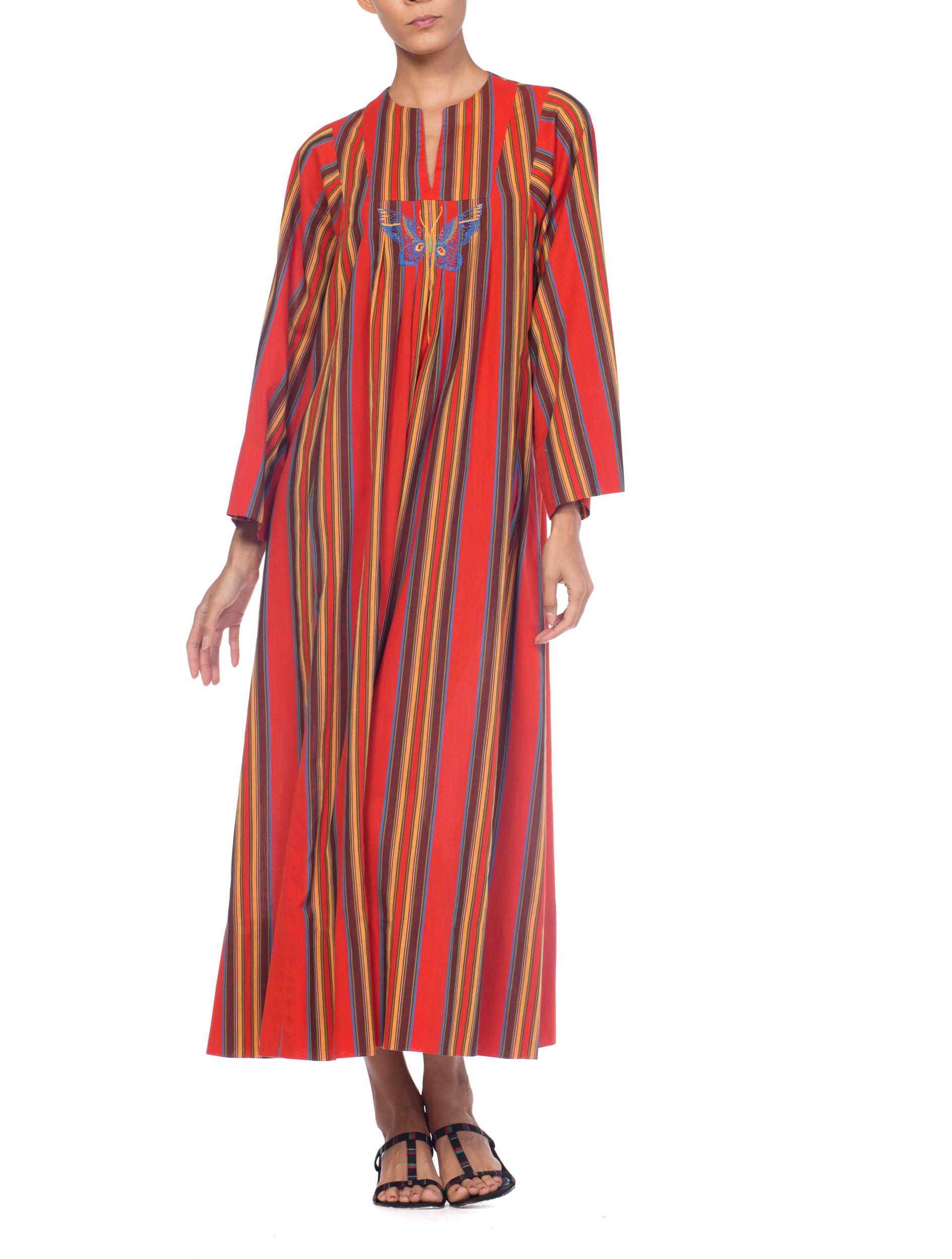1970s Kaftan Dress With Embroidered Butterfly 8