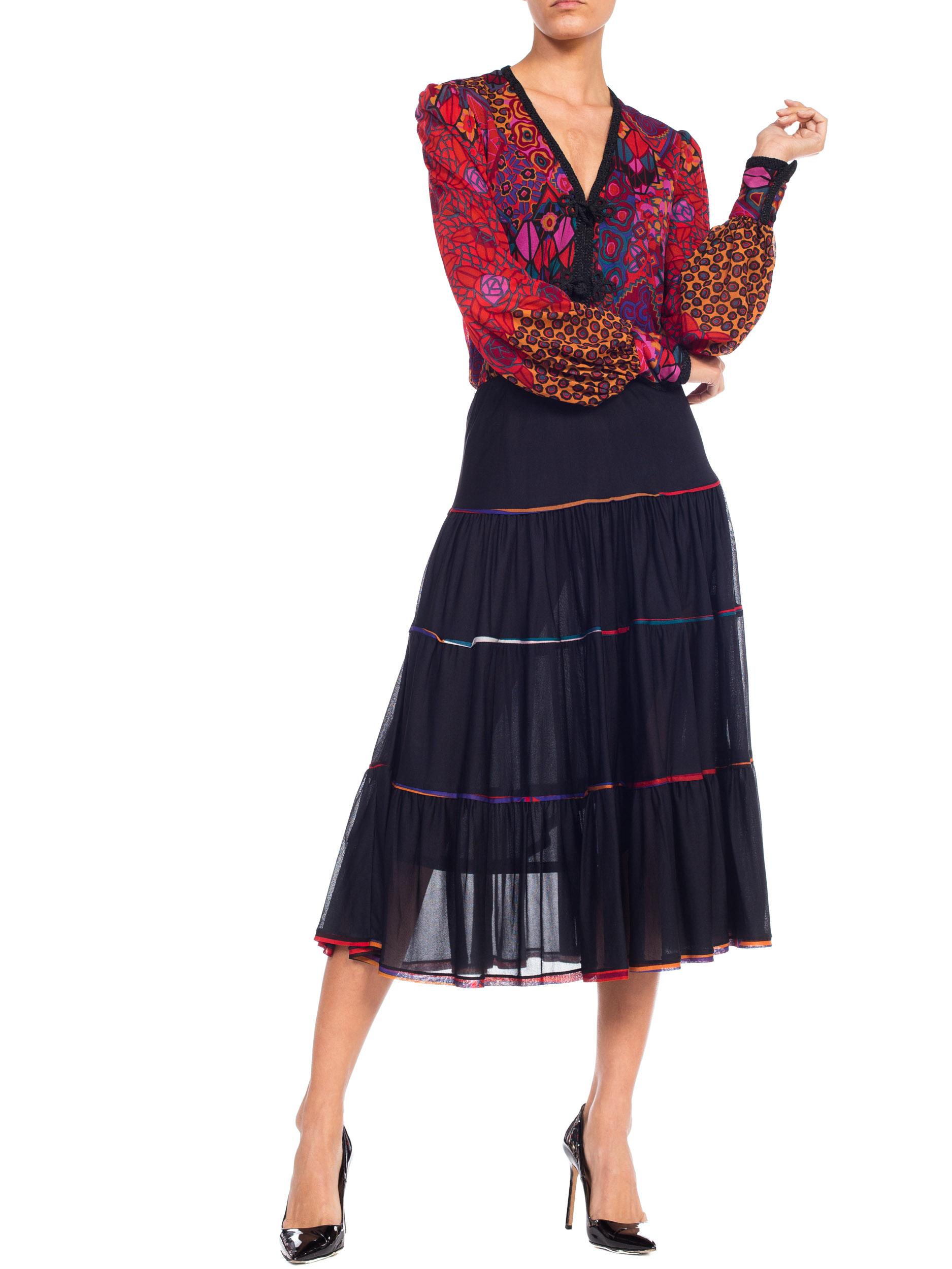 FIORELLA Italienisches Boho-Kleid aus Jersey mit Quasten, 1970er Jahre im Angebot 1