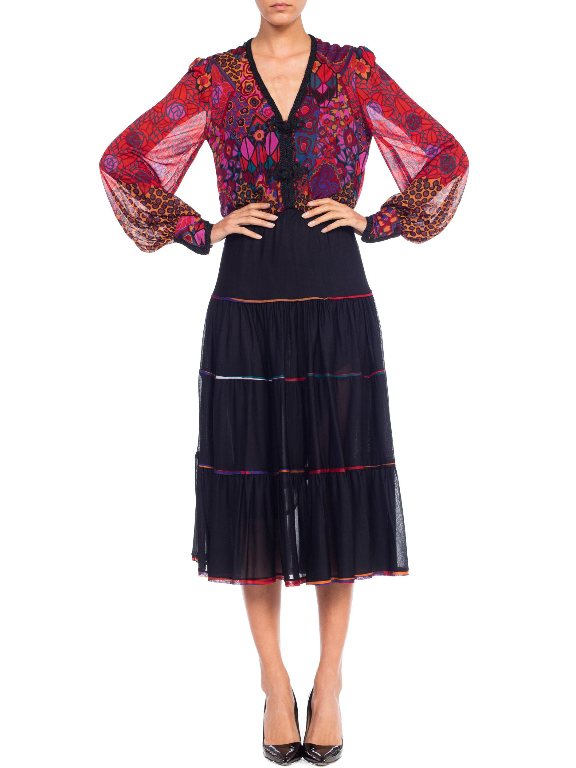 FIORELLA Italienisches Boho-Kleid aus Jersey mit Quasten, 1970er Jahre im Angebot 6