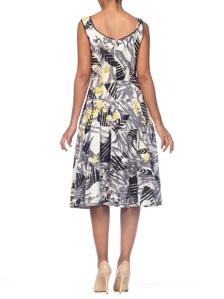 1950s Dede Johnson Cotton Circle Shirt Tropical Fish Print Dress For ...
