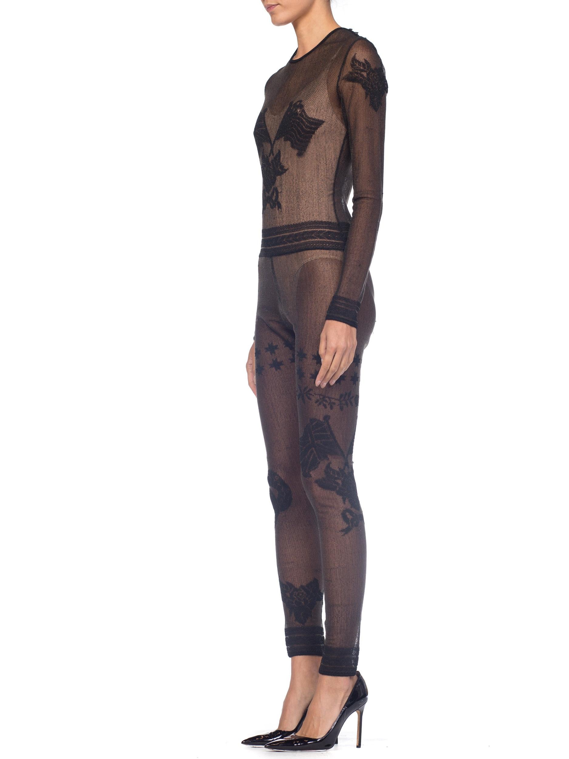 1990S JOHN GALLIANO Sheer Knit Bodysuit Jumpsuit From The Siouxsie Sphinx Colle 2