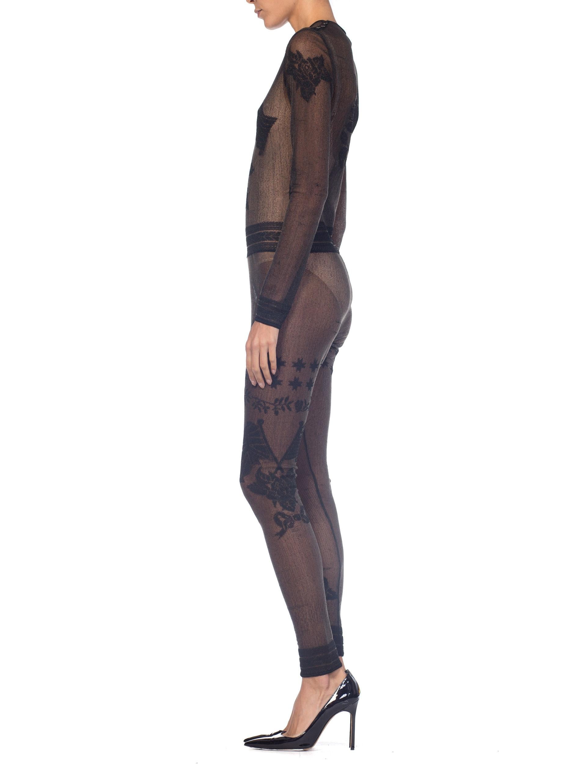1990S JOHN GALLIANO Sheer Knit Bodysuit Jumpsuit From The Siouxsie Sphinx Colle 3