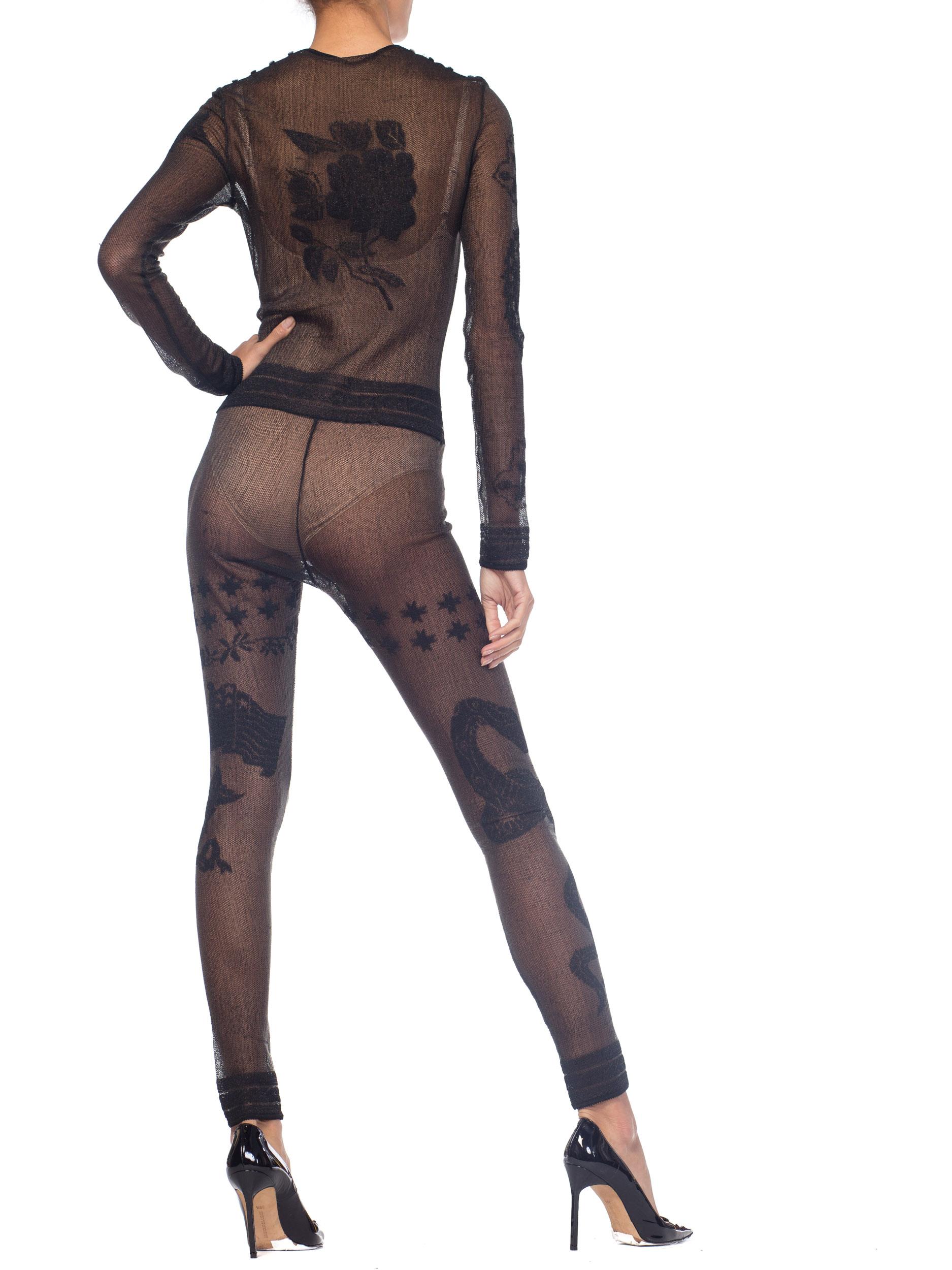 1990S JOHN GALLIANO Sheer Knit Bodysuit Jumpsuit From The Siouxsie Sphinx Colle 5