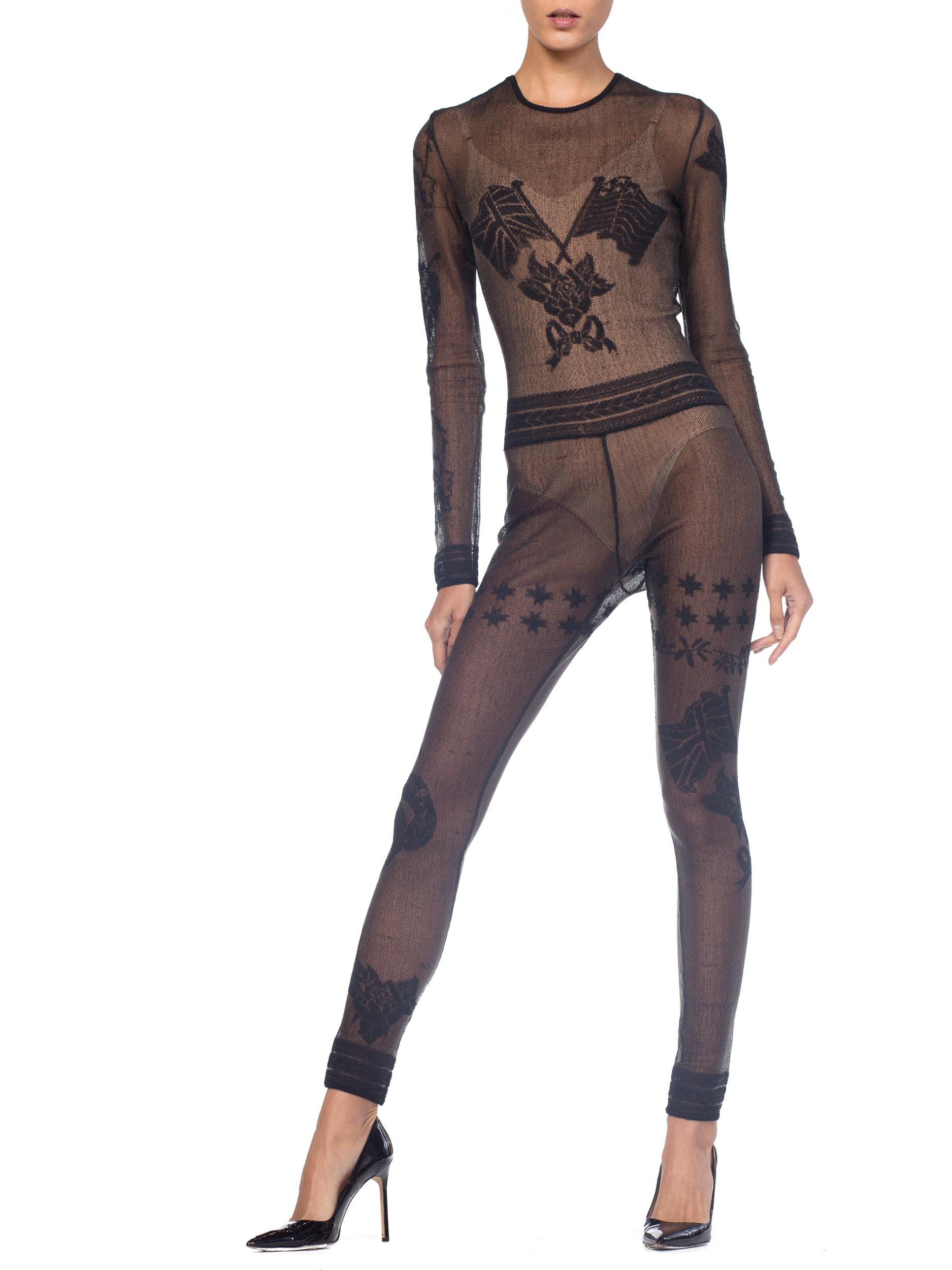 1990S JOHN GALLIANO Sheer Knit Bodysuit Jumpsuit From The Siouxsie Sphinx Colle 7
