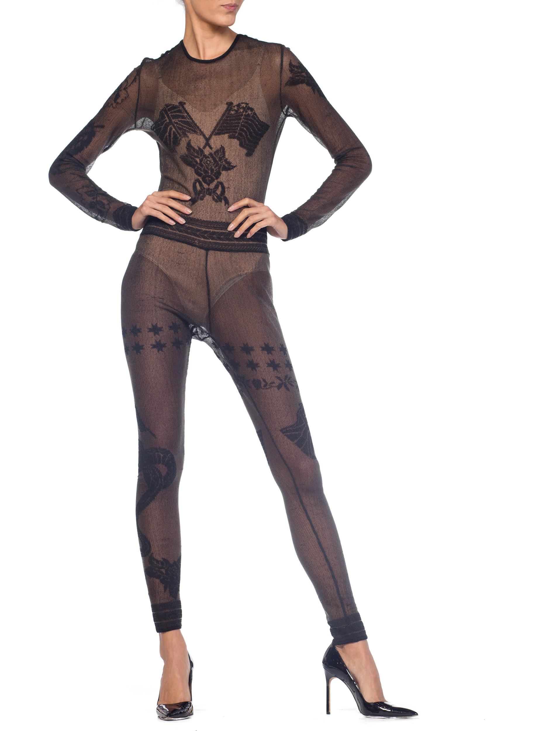 1990S JOHN GALLIANO Sheer Knit Bodysuit Jumpsuit From The Siouxsie Sphinx Colle 8
